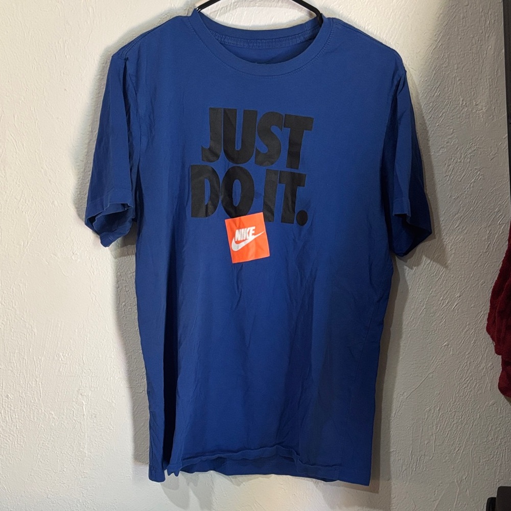 Nike Men's Bold Blue Tee with Iconic Slogan